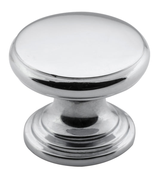 Cupboard Knob Flat Chrome Plated D25xP20mm