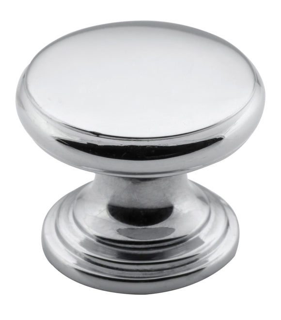 Cupboard Knob Flat Chrome Plated D25xP20mm