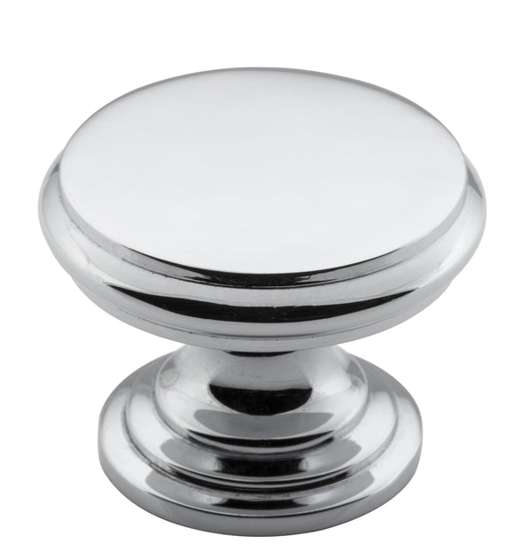 Cupboard Knob Flat Chrome Plated D32xP23mm