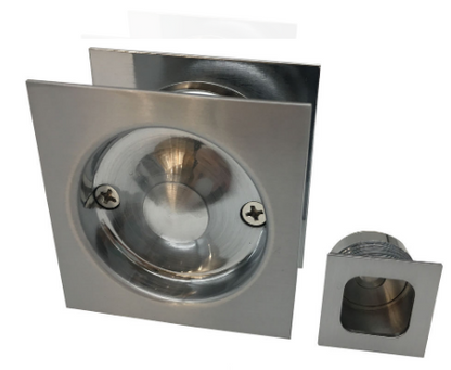 MILES NELSON CAVITY DOOR SLIDER PASSAGE SET SQUARE WITH FINGER PULL VISUAL PACK  IN 4 COLOURS : BLACK ,SATIN CHROME ,SATIN GRAPHITE ,SATIN NICKEL