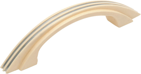 Cabinet Pull Handle Plastic Retro Ivory Chrome L130xW20xP29mm