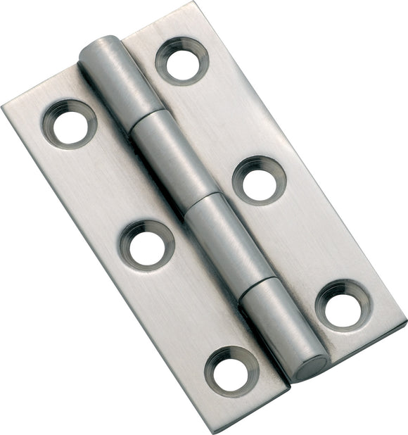 Cabinet Hinge Fixed Pin Satin Chrome H50xW28mm