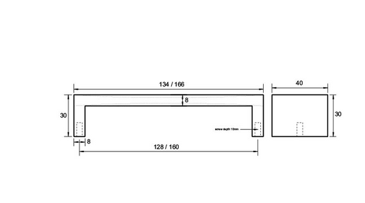 Kethy Big Bertha Handle 128mm & 160mm C to C  In Colours : Satin Chrome and Polished Chrome