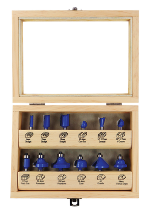 ECONOCUT GENERAL PURPOSE 1/4" ROUTER BIT SET - 12 pc