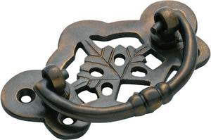 Cabinet Pull Handle Maple Leaf Antique Brass H40xW70mm