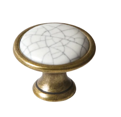 ELITE JULIET KNOB LENGTH : 28MM x HEIGHT : 24mm x WIDTH : 28mm - ANTIQUE BRONZE/CRAZED CREAM