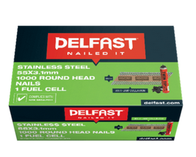 Delfast Ring Stainless Steel Round Head Nails Available in 4 sizes 55 x 3.1mm,65 x 3.1mm,75 x 3.1mm,90 x 3.1mm Box 1000