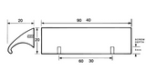 Kethy Awning Handle 40mm Long 30mm C To C Brushed Nickel