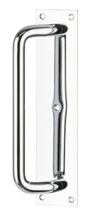 Drake & Wrigley 1466 Offset Handle On Plate Length 250mm In 6 Colours : Chrome ,Florentine Bronze ,Brass Plate ,Satin Chrome Plate ,Stainless Steel ,Black