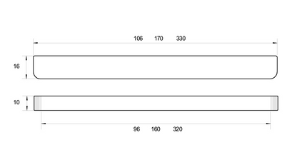 Kethy Slimline Handle C to C ORB Available in 3 Sizes : 96mm ,160mm ,320mm