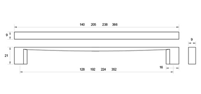 Kethy Eaton Handle C to C Stainless Effect Available in 3 Sizes : 128mm ,192mm ,352mm