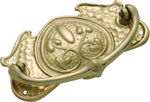 Cabinet Pull Handle Sheet Brass Nouveau Polished Brass H65xW120mm