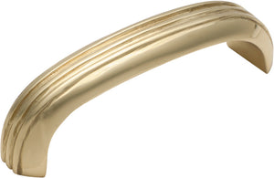 Cabinet Pull Handle Deco Curved Small Polished Brass L85xW20xP27mm