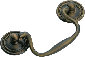 Cabinet Pull Handle Swan Neck Antique Brass CTC80mm