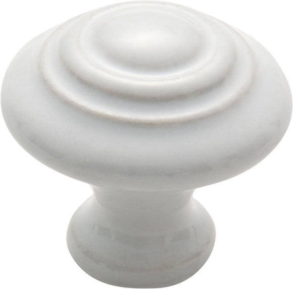 Cupboard Knob White Porcelain Domed D32xP33mm
