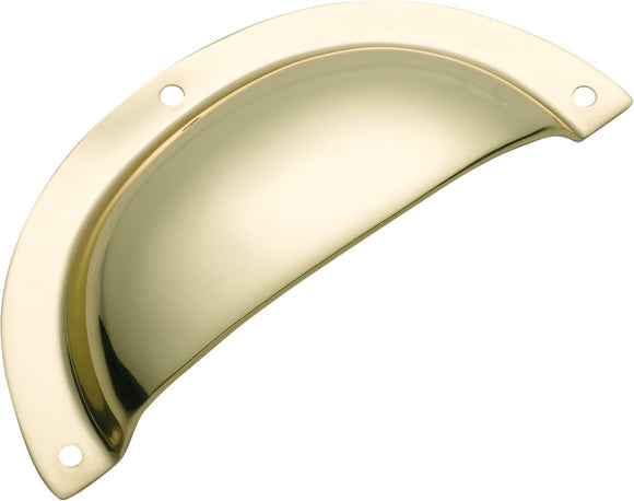 Drawer Pull Sheet Brass Classic Polished Brass H40xL97mm