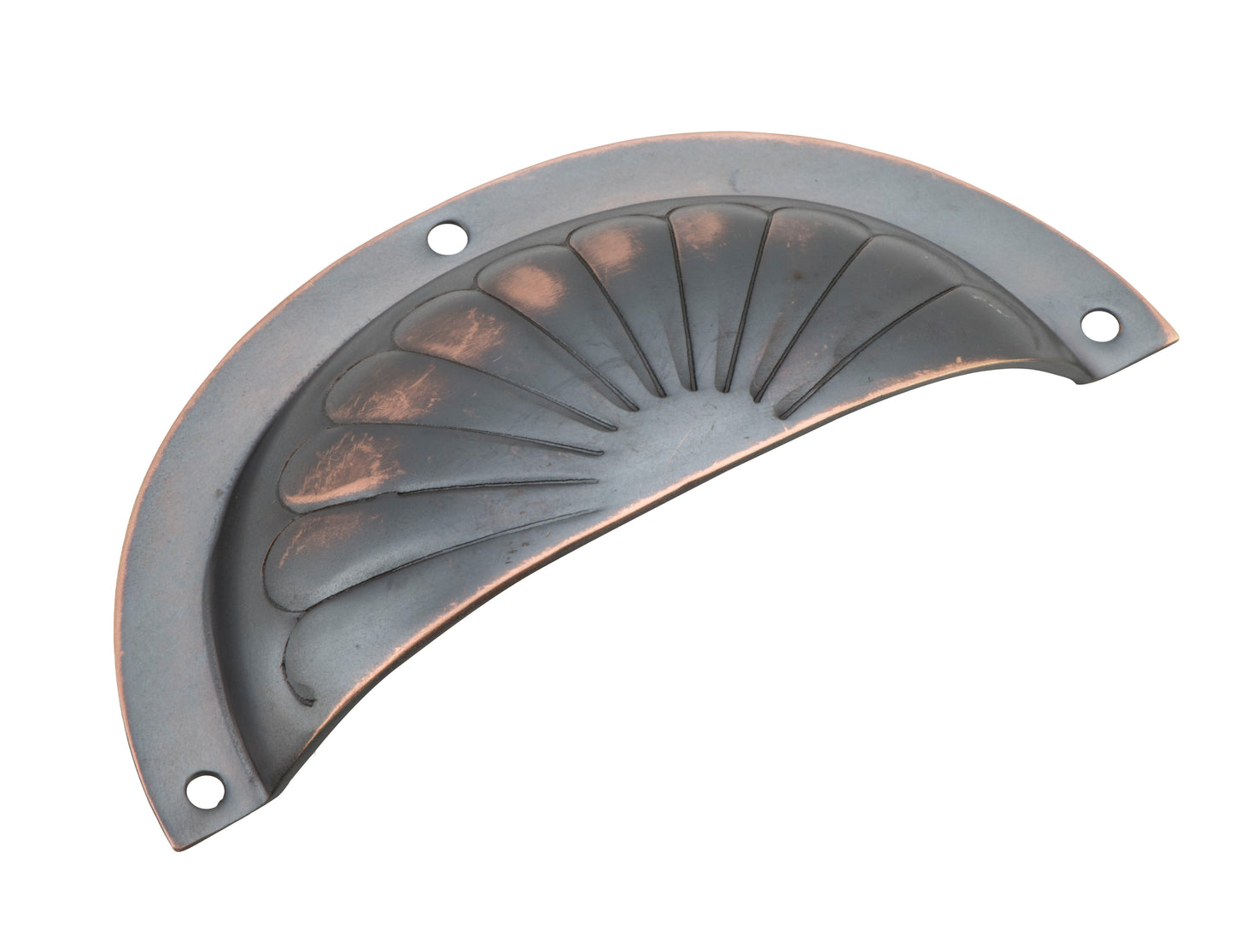 Drawer Pull Sheet Brass Fluted Antique Copper H40xL97mm