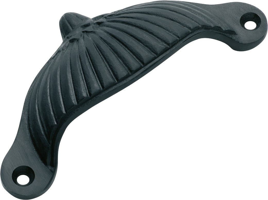 Drawer Pull Fluted Iron Matt Black H40xL105mm