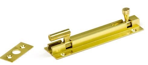 Jaeco Goose Necked Socket Bolt Wide 25mm Polished Brass - Length In 5 Sizes : 50mm ,75mm ,100mm ,150mm ,200m