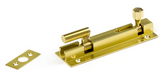 Jaeco Goose Necked Socket Bolt Wide 25mm Polished Brass - Length In 5 Sizes : 50mm ,75mm ,100mm ,150mm ,200m