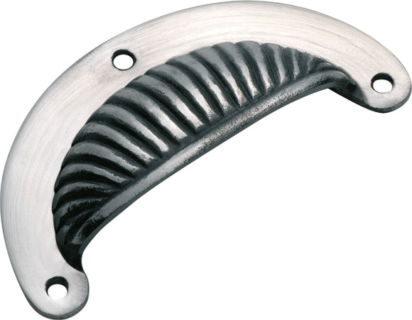 Drawer Pull Fluted Iron Polished Metal H50xL95mm