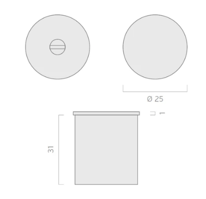 JNF Privacy Turn ( Bathroom ) Lock EVEN LESS Without Colour Indication ( 35mm - 44mm ) And ( 35mm ) - Finish Stainless Steel