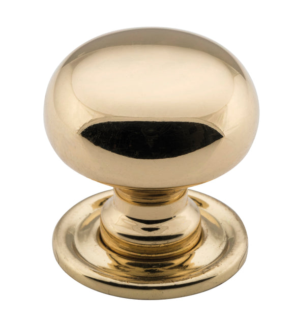 Cupboard Knob Classic Polished Brass D25xP28mm