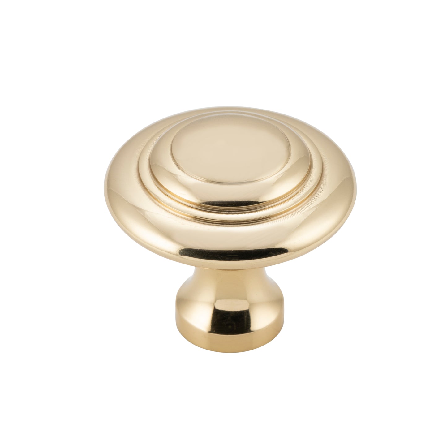 Cupboard Knob Domed Polished Brass D38xP35mm