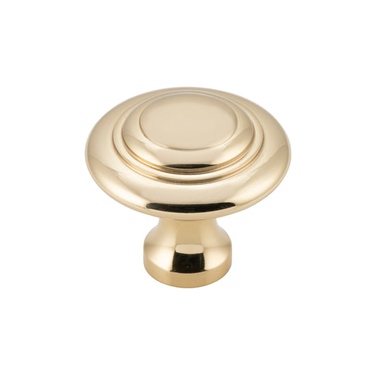 Cupboard Knob Domed Polished Brass D38xP35mm
