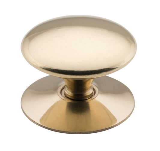 Cupboard Knob Sheet Brass Victorian Polished Brass D38xP29mm