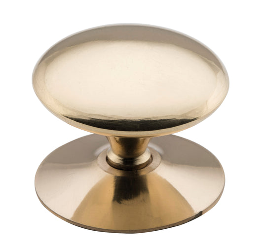 Cupboard Knob Sheet Brass Victorian Polished Brass D50xP37mm