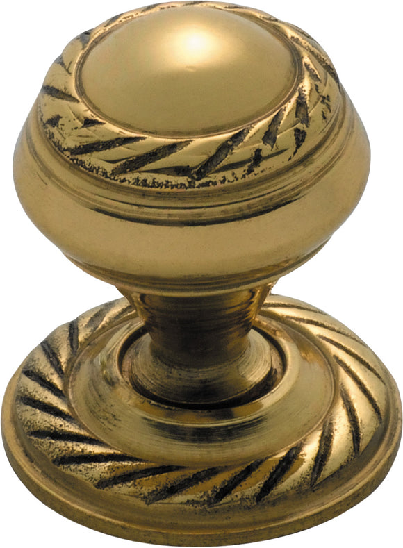 Cupboard Knob Sheet Brass Georgian Polished Brass D19xP24mm