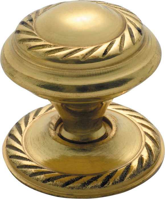 Cupboard Knob Sheet Brass Georgian Polished Brass D25xP26mm