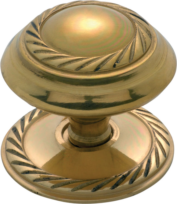 Cupboard Knob Sheet Brass Georgian Polished Brass D38xP32mm