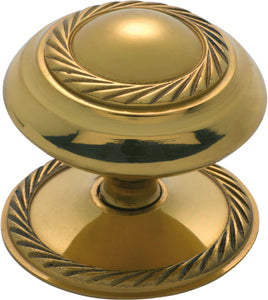 Cupboard Knob Sheet Brass Georgian Polished Brass D50xP38mm