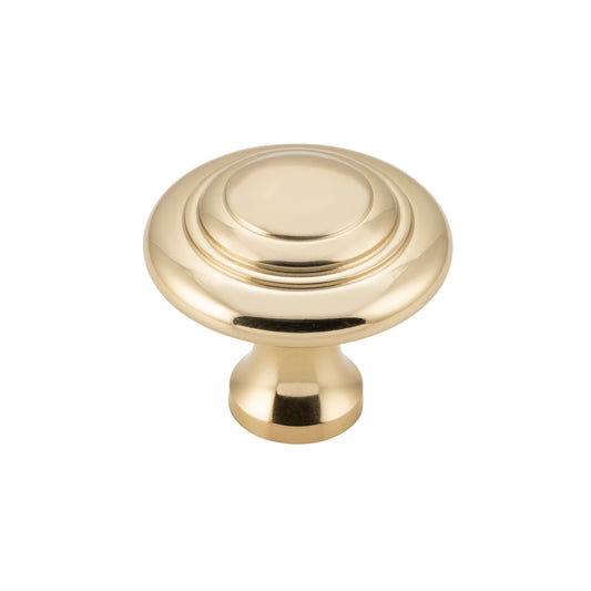Cupboard Knob Domed Polished Brass D32xP29mm