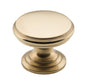 Cupboard Knob Flat Polished Brass D32xP23mm