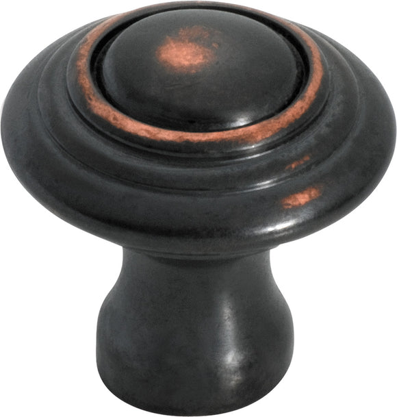 Cupboard Knob Domed Antique Copper D25xP24mm