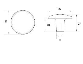 Kethy Round Knob 37mm Slight Textured Sheen Available in 3 Colours : Black Structured ,Super white ,Titanium