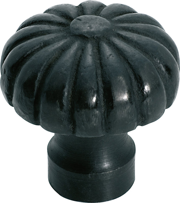 Cupboard Knob Fluted Iron Matt Black D32xP36mm