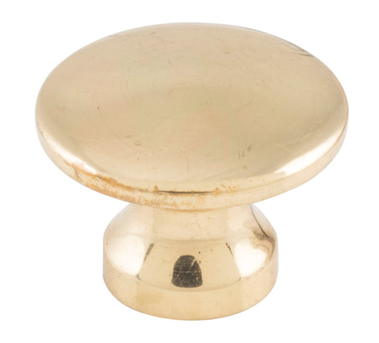 Cupboard Knob Curved Polished Brass D16xP12mm