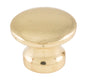 Cupboard Knob Curved Polished Brass D19xP14mm