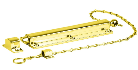 Drake & Wrigley 1482 Heavy Duty Spring Chain Bolt In 4 Colours : Chrome ,Florentine Bronze ,Brass Plate ,Satin Chrome Plate
