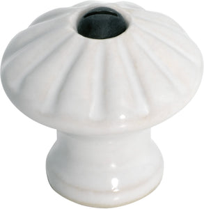 Cupboard Knob White Porcelain Fluted D35xP33mm