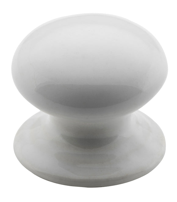 Cupboard Knob White Porcelain Round D30xP29mm