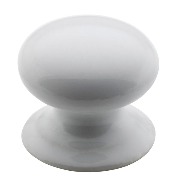 Cupboard Knob White Porcelain Round D35xP31mm