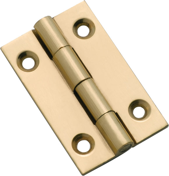 Cabinet Hinge Fixed Pin Polished Brass H38xW22mm