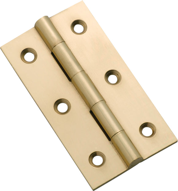 Cabinet Hinge Fixed Pin Polished Brass H63xW35mm