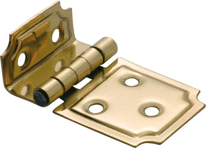 Cabinet Hinge Sheet Brass Square Offset Polished Brass H30xW50mm