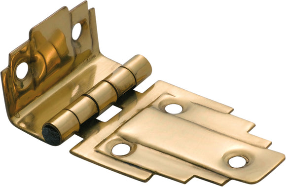 Cabinet Hinge Sheet Brass Deco Offset Polished Brass H32xW63mm